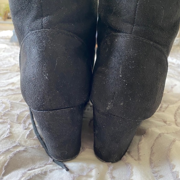 Women’s Black Suede Wedge Booties - Picture 3 of 5
